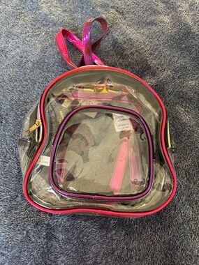 Clear Backpack with Hot Pink Trim
